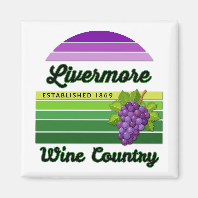 Livermore Wine Country Purple Green Stripes Grapes Magnet (Vorne)