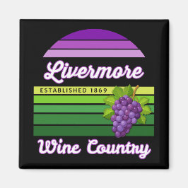 Livermore Wine Country Purple Green Stripes Grapes Magnet