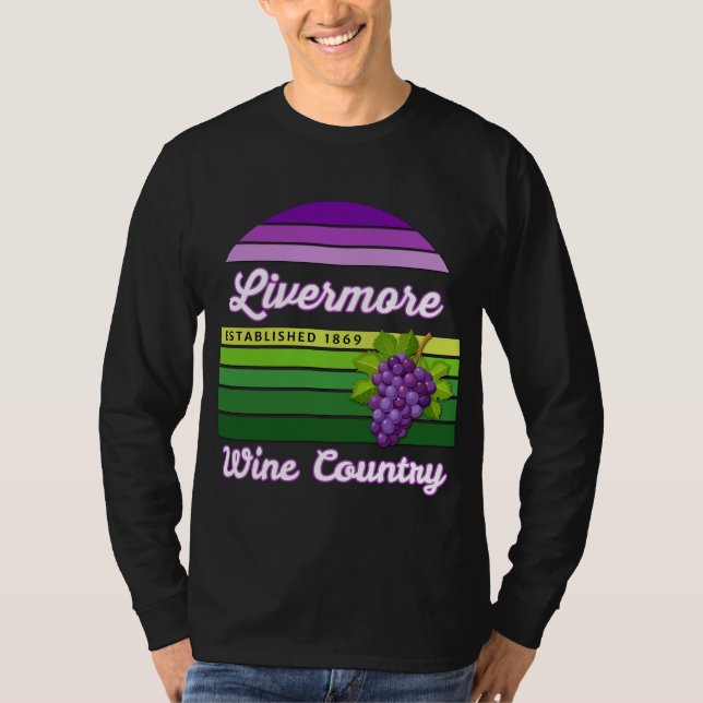 Livermore Wine Country Purple Green Stripes Grapes T-Shirt (Vorderseite)