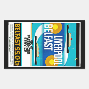 Liverpool - Belfast Ferry Rechteckiger Aufkleber