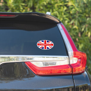 Liverpool British Union Jack Flagge oval Vinyl Aufkleber