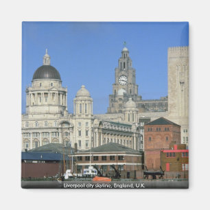 Liverpool city skyline, England, Großbritannien Magnet