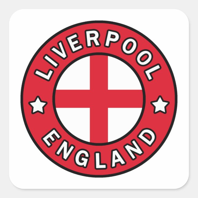 Liverpool England Quadratischer Aufkleber (Vorderseite)