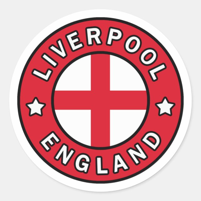 Liverpool England Runder Aufkleber (Vorderseite)