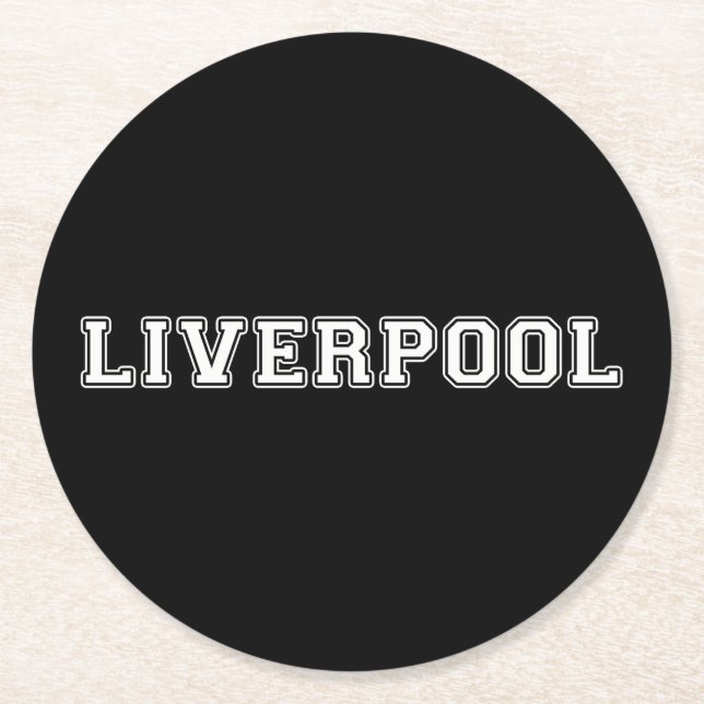 Liverpool England Runder Pappuntersetzer (Vorderseite)