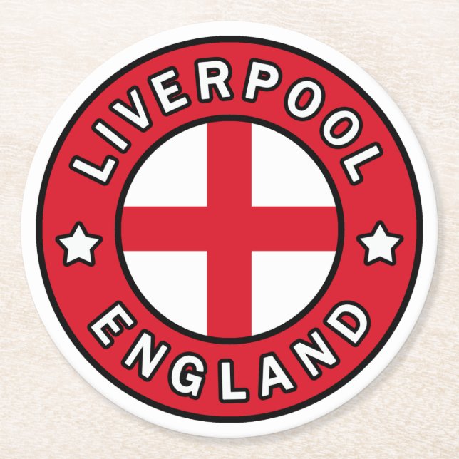 Liverpool England Runder Pappuntersetzer (Vorderseite)
