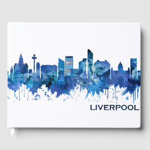 Liverpool England Skyline Blue Gästebuch