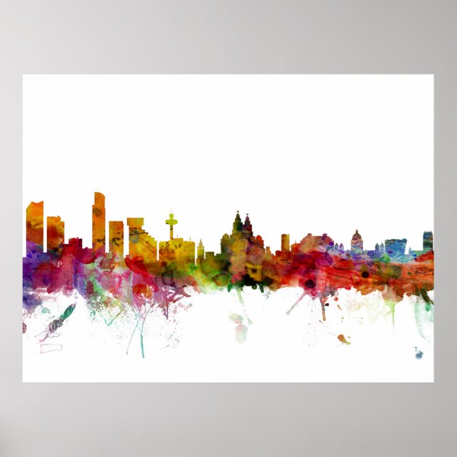 Liverpool England Skyline Poster (Vorne)