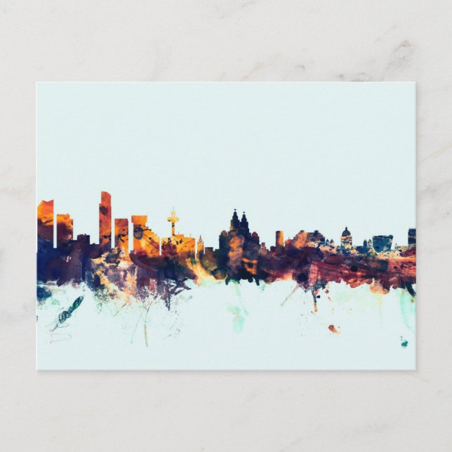 Liverpool England Skyline Postkarte (Vorderseite)