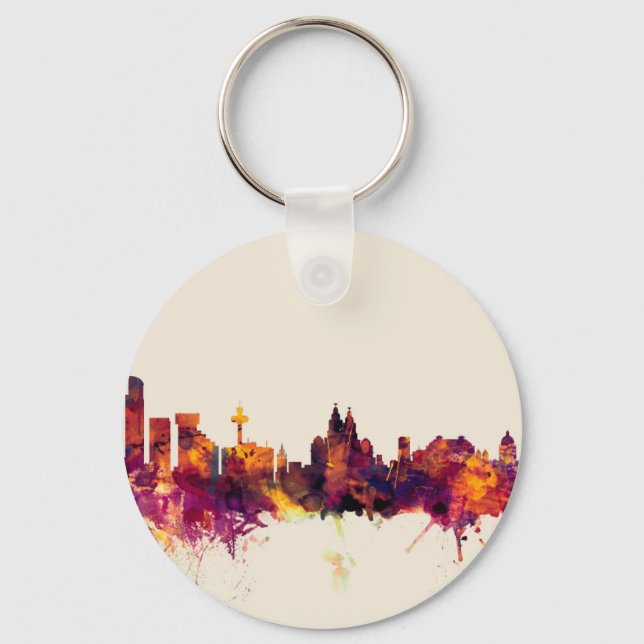 Liverpool England Skyline Schlüsselanhänger (Vorderseite)