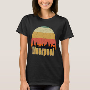 Liverpool England Skyline Silhouette Sunset I Lieb T-Shirt
