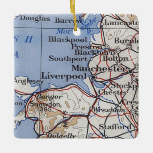 Liverpool England Vintage Karte Keramikornament