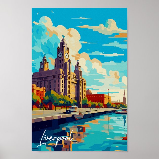Liverpool England Vintage Reise Poster (Vorne)