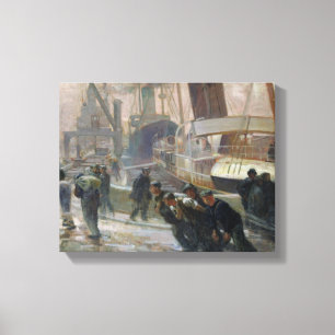 Liverpool-Hafenarbeiter bei Dawn, 1903 Leinwanddruck