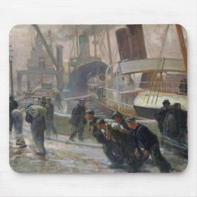 Liverpool-Hafenarbeiter bei Dawn, 1903 Mousepad (Vorne)
