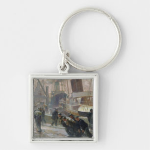 Liverpool-Hafenarbeiter bei Dawn, 1903 Schlüsselanhänger