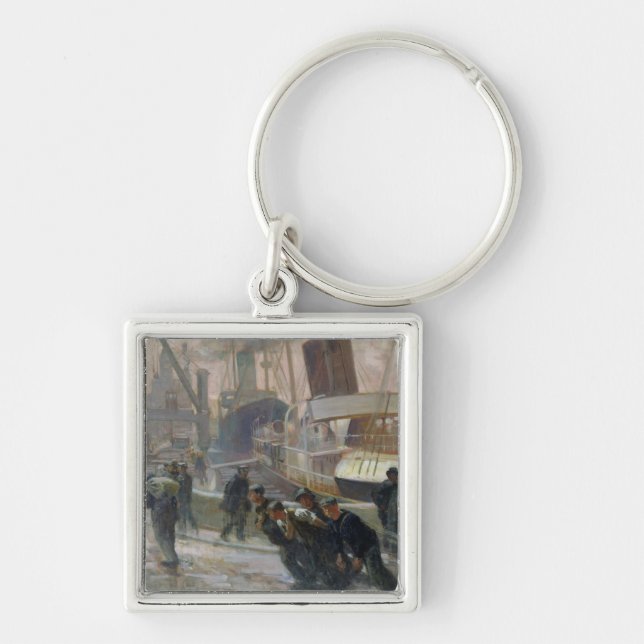 Liverpool-Hafenarbeiter bei Dawn, 1903 Schlüsselanhänger (Vorne)