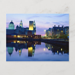 Liverpool in der Nacht, England Postkarte