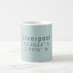 Liverpool Latitude Länge Kaffeetasse