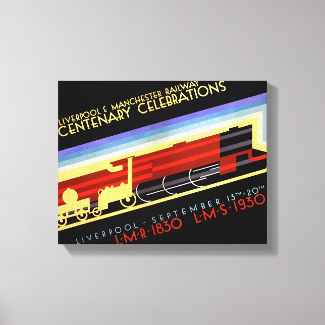 Liverpool Manchester Railvintage Poster Leinwanddruck (Vorderseite)