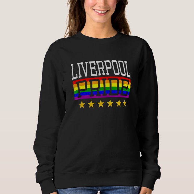 Liverpool Pride Gay Lesbian Que Lgbt Rainbow Fla Sweatshirt (Vorderseite)