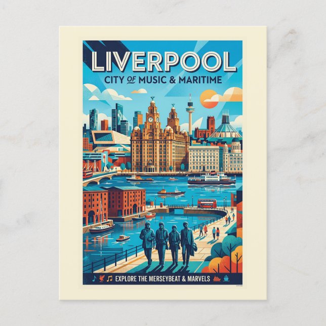 Liverpool Reiseplakat Postkarte (Vorderseite)