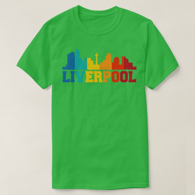 Liverpool Retro Skyline UK T-Shirt (Design vorne)