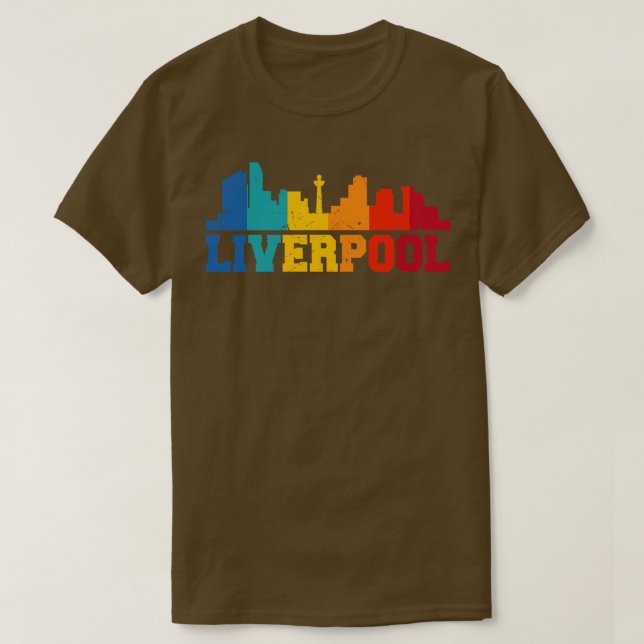 Liverpool Retro Skyline UK T-Shirt (Design vorne)