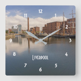 Liverpool Salthouse Dock Merseyside Foto Quadratische Wanduhr