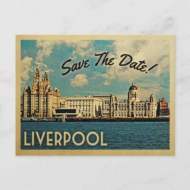Liverpool Save the Date England Ankündigungspostkarte (Vorderseite)