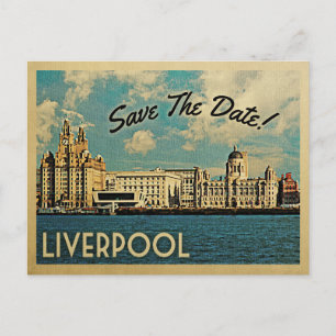 Liverpool Save The Date UK England Ankündigungspostkarte