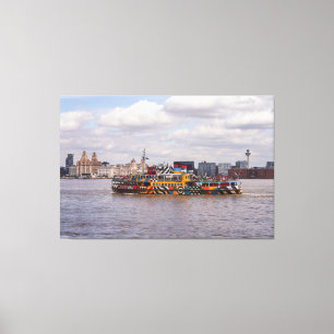Liverpool Skyline and Mersey Ferposter Leinwanddruck