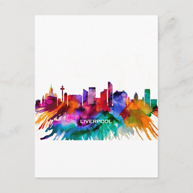Liverpool Skyline Einladungspostkarte (Vorderseite)