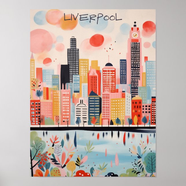 Liverpool Travel City Wall Art Painting Aesthetic Poster (Vorne)