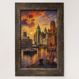 Liverpool UK Musik- und Landmarken-Collage, Puzzle