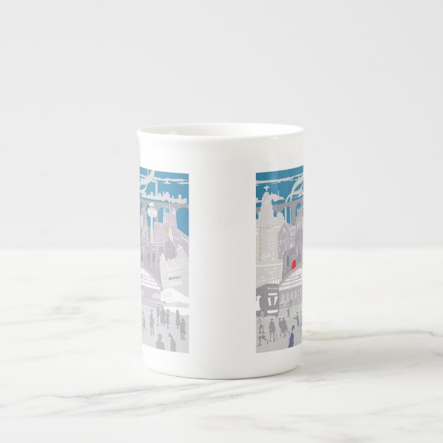 Liverpool UK Skyline Bone China Tasse (Vorderseite)