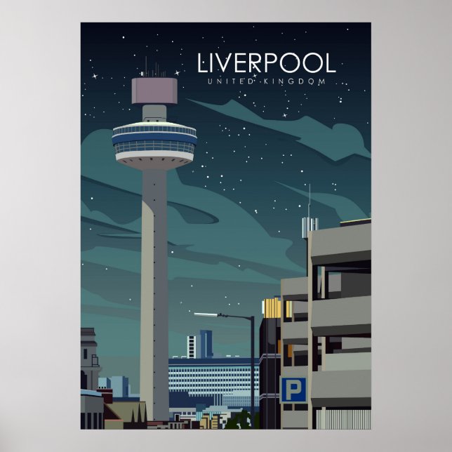 Liverpool Vereinigtes Königreich Vintage Travel Po Poster (Vorne)