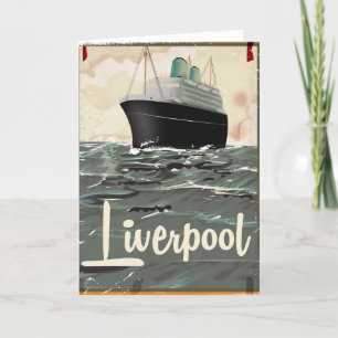 Liverpool Vintage Reiseplakat Feiertagskarte