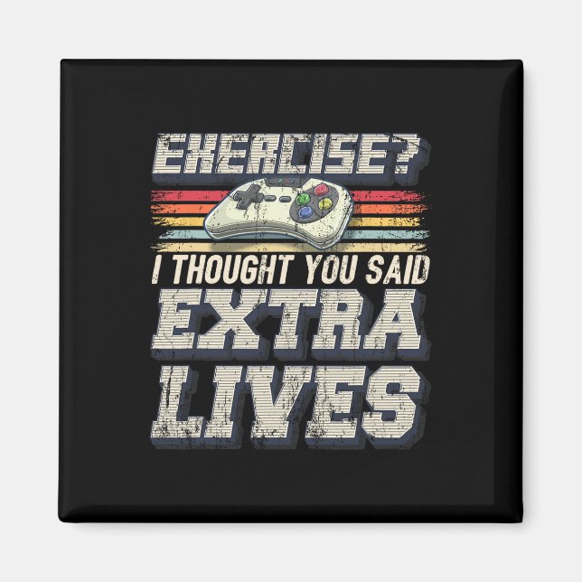 Lives Funny Video Game Controller Retro Gamer Boys Magnet (Vorne)