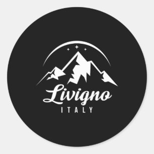 Livigno Italien Ski Resort Skifahren Snowboarden S Runder Aufkleber