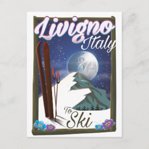 Livigno Italien Skiposter Postkarte