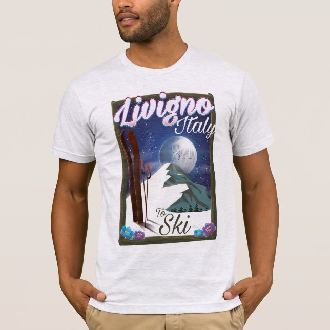 Livigno Italien Skiposter T-Shirt (Vorderseite)