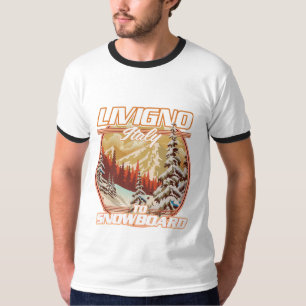 Livigno Italien Snowboarding-Logo T-Shirt