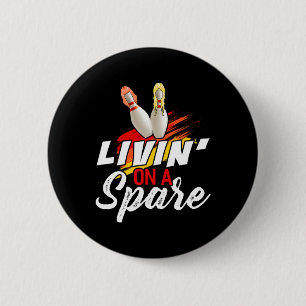Livin auf einem Bowling Shirt Funny Bowler Bowlin Button