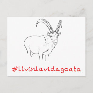 Livin La Vida Goata Funny Goat Design Postkarte