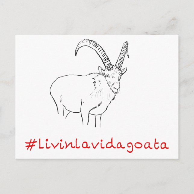 Livin La Vida Goata Funny Goat Design Postkarte (Vorderseite)