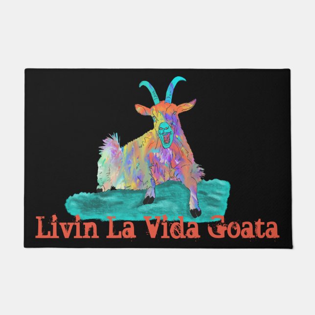 Livin La Vida Goata Funny Screening Goat Design Fußmatte (Vorderseite)