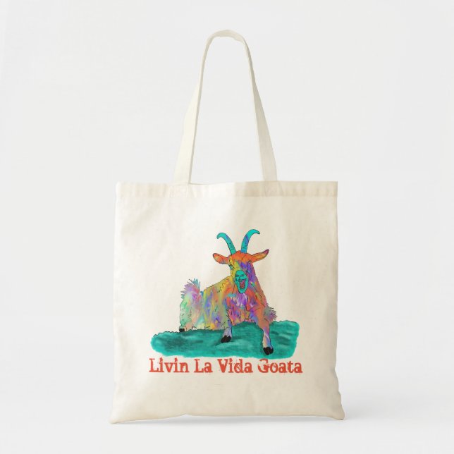Livin La Vida Goata Funny Screening Goat Design Tragetasche (Vorne)