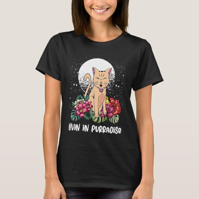 Livin Purradise Cat Hobby Kitten Pastime Cat T-Shirt (Vorderseite)