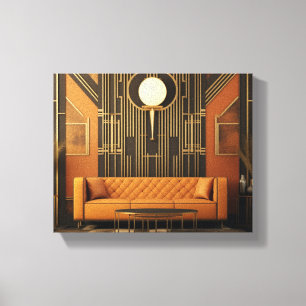 Living 2 Art Deco Stretched Canvas Print Leinwanddruck